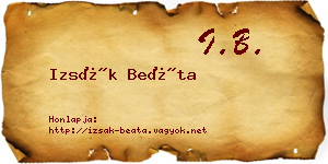 Izsák Beáta névjegykártya